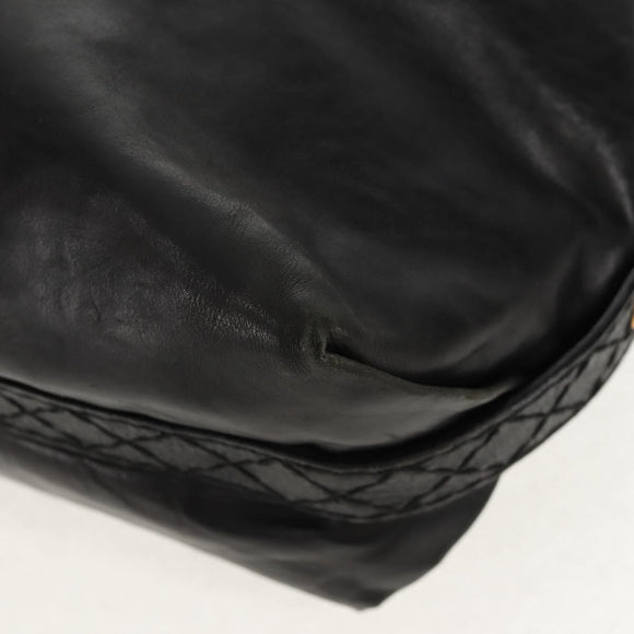 GUCCI Tote Bag Leather Black Gold 211959 Auth BA8823