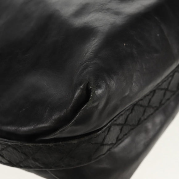 GUCCI Tote Bag Leather Black Gold 211959 Auth BA8823