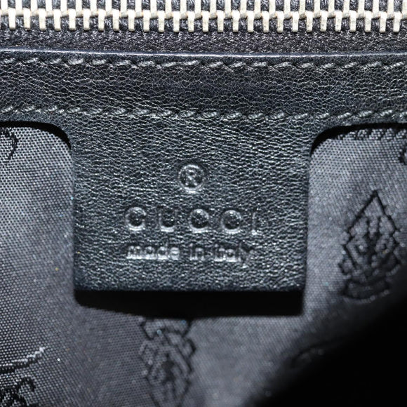 GUCCI Tote Bag Leather Black Gold 211959 Auth BA8823