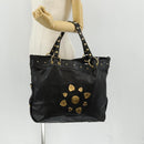 GUCCI Tote Bag Leather Black Gold 211959 Auth BA8823-26