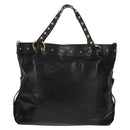 GUCCI Tote Bag Leather Black Gold 211959 Auth BA8823-2