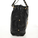 GUCCI Tote Bag Leather Black Gold 211959 Auth BA8823-4