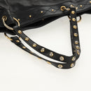 GUCCI Tote Bag Leather Black Gold 211959 Auth BA8823-8