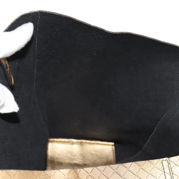 BOTTEGA VENETA INTRECCIATO Tote Bag Leather Gold Auth BA8825