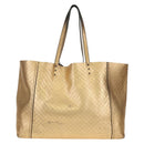 BOTTEGA VENETA INTRECCIATO Tote Bag Leather Gold Auth BA8825-2