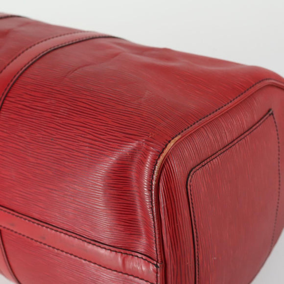 LOUIS VUITTON Epi Keepall 45 Boston Bag Red M42977 LV Auth BA8834