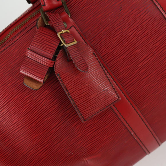LOUIS VUITTON Epi Keepall 45 Boston Bag Red M42977 LV Auth BA8834