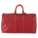 LOUIS VUITTON Epi Keepall 45 Boston Bag Red M42977 LV Auth BA8834-2