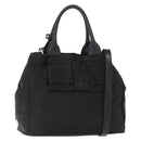 PRADA Hand Bag Nylon 2way Black Silver Auth BA8835-1