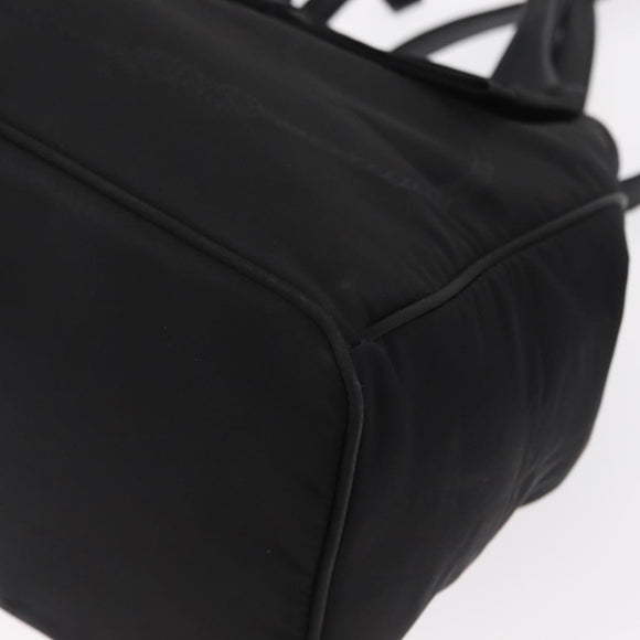 PRADA Hand Bag Nylon 2way Black Silver Auth BA8835