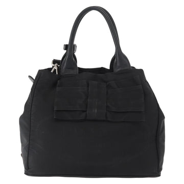 PRADA Hand Bag Nylon 2way Black Silver Auth BA8835 - 0