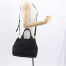 PRADA Hand Bag Nylon 2way Black Silver Auth BA8835-24