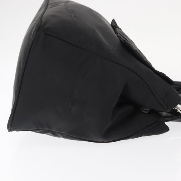PRADA Hand Bag Nylon 2way Black Silver Auth BA8835