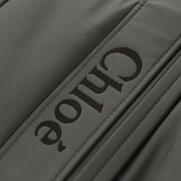 Chloe Woody Tote Bag Nylon Gray Auth BA8836V