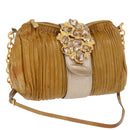 Miu Miu Chain Shoulder Bag Enamel Yellow Gold Auth BA8837-1
