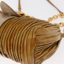 Miu Miu Chain Shoulder Bag Enamel Yellow Gold Auth BA8837-14