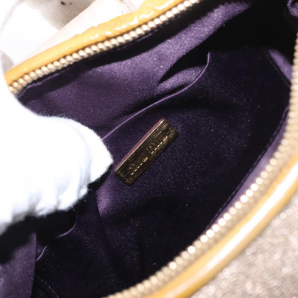Miu Miu Chain Shoulder Bag Enamel Yellow Gold Auth BA8837