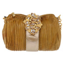 Miu Miu Chain Shoulder Bag Enamel Yellow Gold Auth BA8837-13