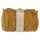 Miu Miu Chain Shoulder Bag Enamel Yellow Gold Auth BA8837-2