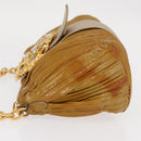 Miu Miu Chain Shoulder Bag Enamel Yellow Gold Auth BA8837-4