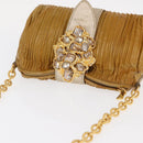 Miu Miu Chain Shoulder Bag Enamel Yellow Gold Auth BA8837-6