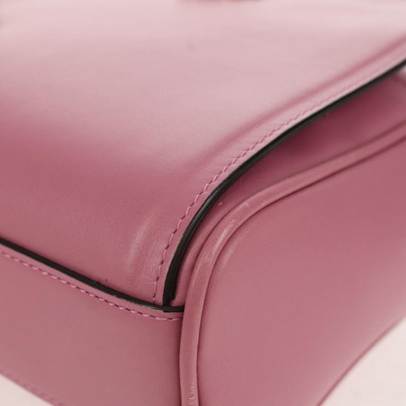Salvatore Ferragamo Gancini Shoulder Bag Leather Pink Gold Auth BA8838V