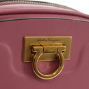 Salvatore Ferragamo Gancini Shoulder Bag Leather Pink Gold Auth BA8838V-17