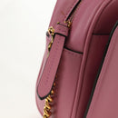 Salvatore Ferragamo Gancini Shoulder Bag Leather Pink Gold Auth BA8838V-10