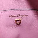 Salvatore Ferragamo Gancini Shoulder Bag Leather Pink Gold Auth BA8838V-18