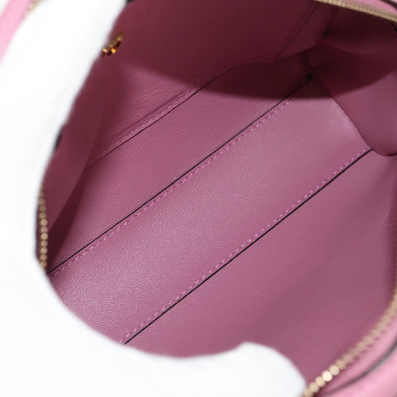Salvatore Ferragamo Gancini Shoulder Bag Leather Pink Gold Auth BA8838V