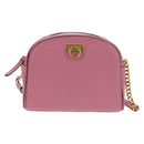 Salvatore Ferragamo Gancini Shoulder Bag Leather Pink Gold Auth BA8838V-13