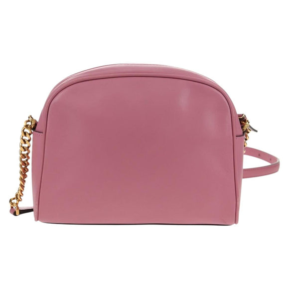 Salvatore Ferragamo Gancini Shoulder Bag Leather Pink Gold Auth BA8838V