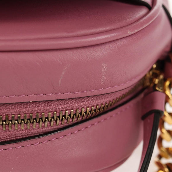 Salvatore Ferragamo Gancini Shoulder Bag Leather Pink Gold Auth BA8838V