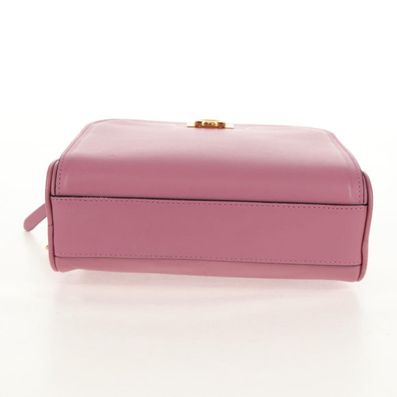 Salvatore Ferragamo Gancini Shoulder Bag Leather Pink Gold Auth BA8838V
