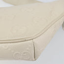 GUCCI GG Supreme Waist bag White Silver 645093 Auth BA8839-15