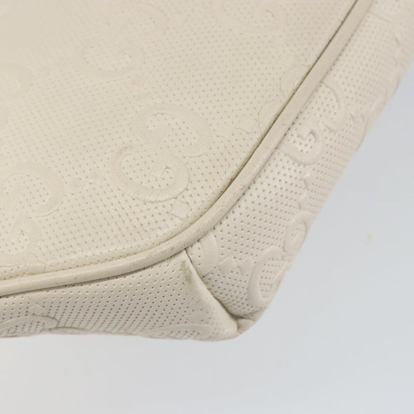 GUCCI GG Supreme Waist bag White Silver 645093 Auth BA8839