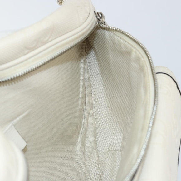 GUCCI GG Supreme Waist bag White Silver 645093 Auth BA8839