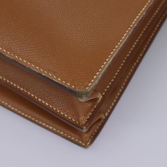 HERMES Sac Adepeche 38 Business Bag Leather Brown Auth BA884