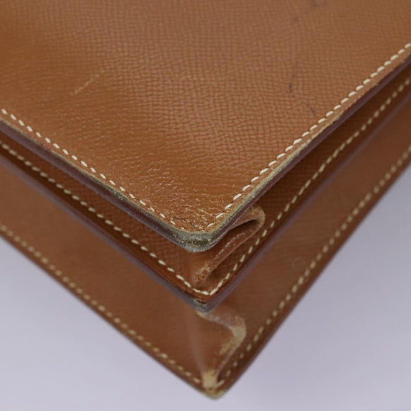 HERMES Sac Adepeche 38 Business Bag Leather Brown Auth BA884