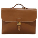 HERMES Sac Adepeche 38 Business Bag Leather Brown Auth BA884-2