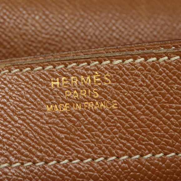 HERMES Sac Adepeche 38 Business Bag Leather Brown Auth BA884
