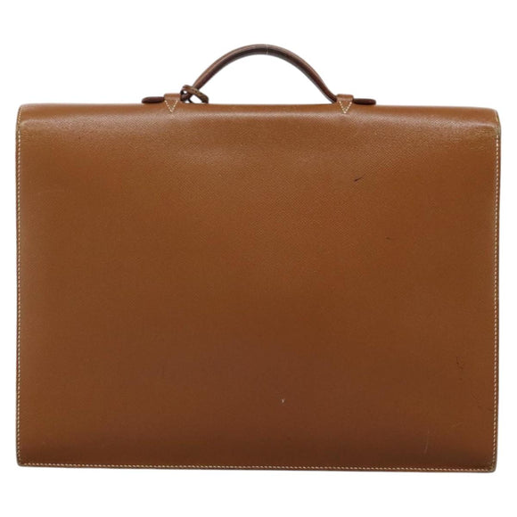 HERMES Sac Adepeche 38 Business Bag Leather Brown Auth BA884