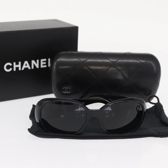 CHANEL Sunglasses plastic Black CC Auth BA8840