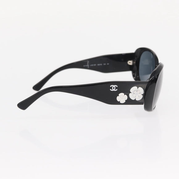 CHANEL Sunglasses plastic Black CC Auth BA8840