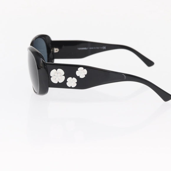 CHANEL Sunglasses plastic Black CC Auth BA8840