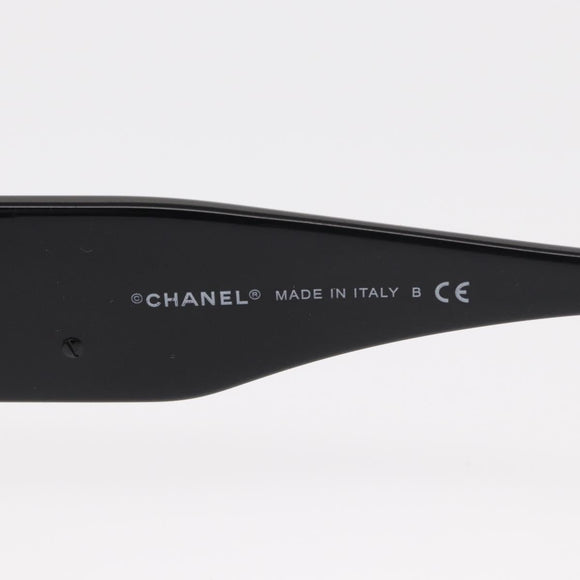 CHANEL Sunglasses plastic Black CC Auth BA8840