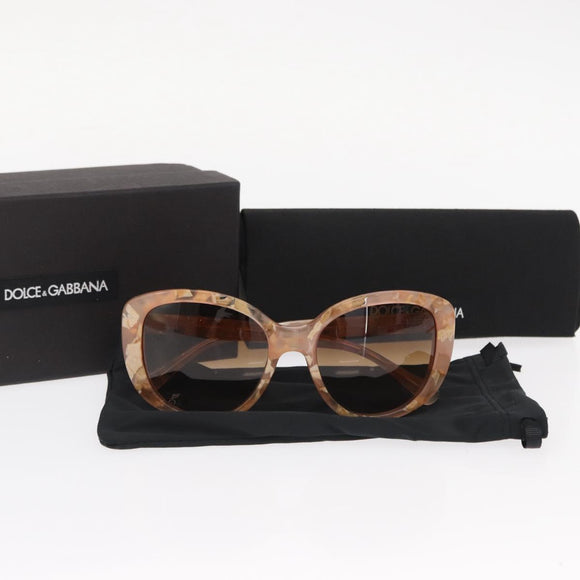 DOLCE&GABBANA Sunglasses plastic Beige Auth BA8841
