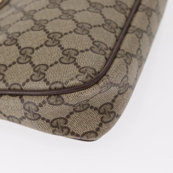 GUCCI GG Supreme Shoulder Bag PVC Beige Gold 97 02 068 Auth BA8850