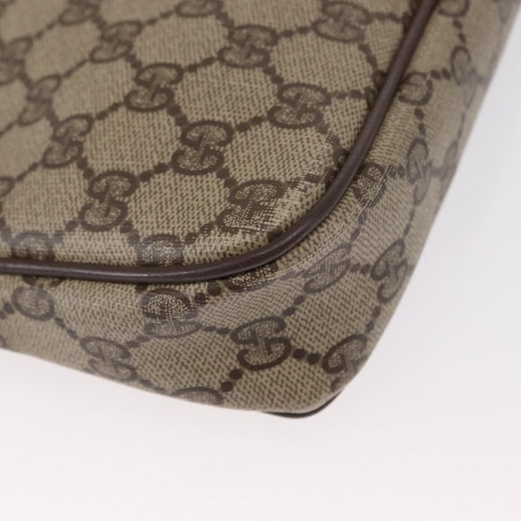 GUCCI GG Supreme Shoulder Bag PVC Beige Gold 97 02 068 Auth BA8850