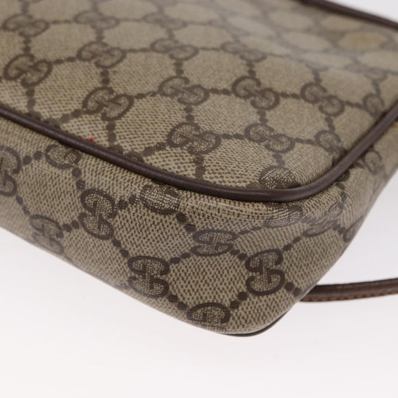 GUCCI GG Supreme Shoulder Bag PVC Beige Gold 97 02 068 Auth BA8850